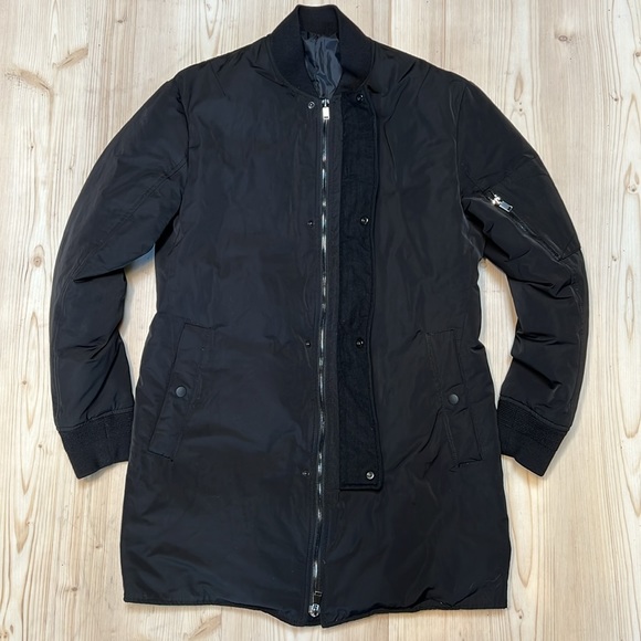 Solid Homme (Wooyoungmi) Long Black Bomber Jacket - Picture 4 of 12